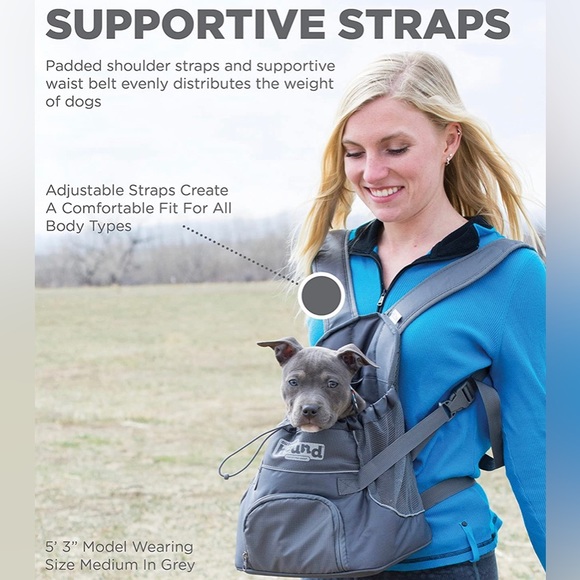 Outward Hound Pooch Small Dog Front Pack Carrier Backpack Raise theWoof Gray#PUP - Picture 15 of 15